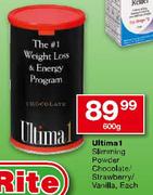 Ultima 1 Slimming Powder Chocolate/Strawberry/Vanilla-600g Each