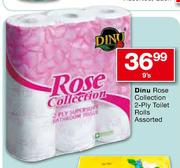 Dinu Rose Collection 2-Ply Toilet Rolls Assorted-9's