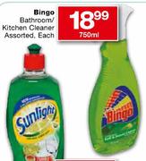 Bingo Bathroom/Kitchen Cleaner Assorted-750ml Each