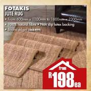Fotakis Jute Rug-600mm x 1100mm To 1600mm x 2300mm