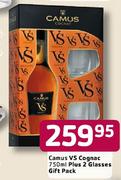 Camus VS Cognac-750ml Plus 2 Glasses Gift Pack