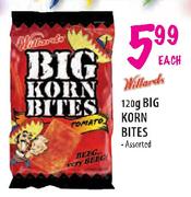 Willards Big Korn Bites-120gm Each