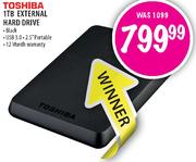 Toshiba 1TB External Hard Drive Black