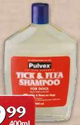 Pulvex Tick & Flea Shampoo For Dogs-400ml