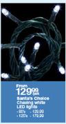 Santa's Choice Chasing White LED Lights-120's Per Pack