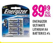 Energizer Ultimate Lithium AA Batteries-4's Per Pack
