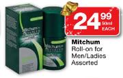Mitchum Roll-on For Men/Ladies - 50ml Each