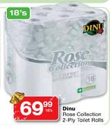 Dinu Rose Collection 2-Ply Toilet Rolls - 18's