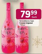 Strawberry Lips Cream Liqueur-750ml Each