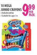 10 Mega Jumbo Crayons-Per Pack