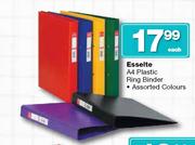 Esselte A4 Plastic Ring Binder-Each