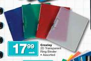 Croxley 2D Transparent Ring Binder-Each