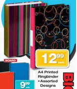 A4 Printed Ringbinder Assorted Designs-Each