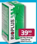 Bio Plus Energy Tonic Syrup Assorted-200ml Each