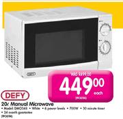 Defy Manual Microwave(Model:DMO348)-20L Each