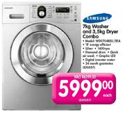 Samsung 7Kg Waher and 3.5Kg Dryer Combo(Model:WD0704REU/XFA)-Each