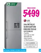 LG Metallic Silver Bottom Freezer Fridge-296Ltr(GR-F429BLCK)