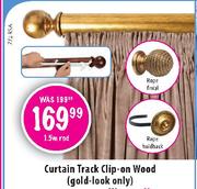 Decorland Curtain Track Clip-on Wood(Gold-Look Only)Rope Holdback