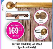 Decorland Curtain Track Clip-on Wood(Gold-Look Only)-3m Rod