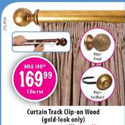 Decorland Curtain Track Clip-on Wood(Gold-Look Only)Rope Finial