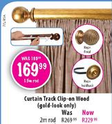 Decorland Curtain Track Clip-on Wood(Gold-Look Only)-2m Rod