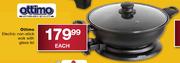 Electric Non-Stick Wok with Glass Lid-Each
