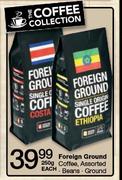 Foreign Ground Coffee Beans/Ground Assorted-250g Each