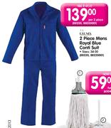 2 Piece Mens Royal Blue Conti Suit