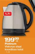 Platinum Vlekvrye Staal Koordlose Ketel-1.7L Elk 