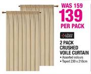 Always Home 2 Pack Crushed Voile Curtain-230x218cm