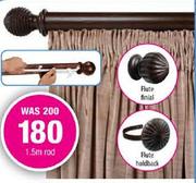 Curtain Track Clip-On Wood Rod (Walnut-Look Only)-2m