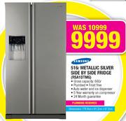 Samsung Metallic Silver Side By Side Fridge-516Ltr(RSA1DTMG)