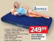 Intex Queen Classic Downy Airbed Set