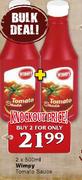 Wimpy Tomato Sauce-2 x 500ml