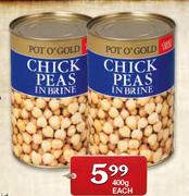Pot O' Gold Chick Peas in Brine-400g each