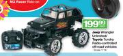 Jeep Wrangler Unlimited/Toyota Tundra Radio-Controlled Off-Road Vehicles-Each