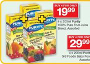 Purity 100% Pure Fruit Juice Blend Assorted-4x200ml