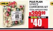 Plus Plan 3 Piece Comforter Set 