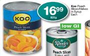 Koo Peach Slices/Halves In Syrup-825g Each