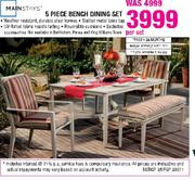 Mainstays 5 Piece Bench Dining Set Per Set