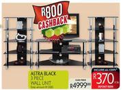 Astra Black 3 Piece Wall Unit