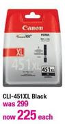 Canon CLI-451XL Black Ink-Each