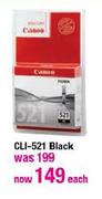 Canon CLI-521 Black Ink-Each