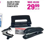 Alldo Stapler and Punch Sets-4 Piece Per Set