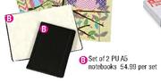Set of 2 PU A5 Notebooks-Per Set