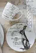 Side Plate In Rabbit & Script Designs & Mug-Each