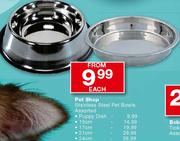 Pet Shop Stainless Steel Puppy Dish-24cm