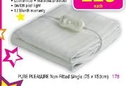 Pure Pleasure Non-Fitted Single Electric Blanket(75X150Cm)