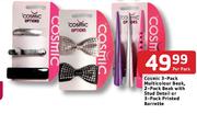 Cosmic 3-Pack Multicolour Beak,2-Pack Beak With Stud Detail Or 3-Pack Printed Barrette-Per Pack