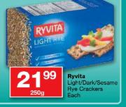 Ryvita Light/Dark/Sesame Rye Crackers-250g Each